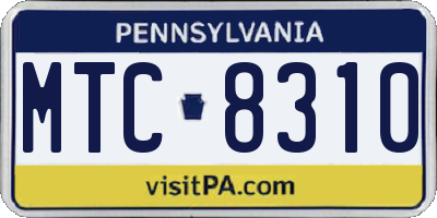PA license plate MTC8310