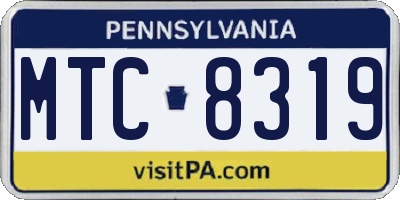 PA license plate MTC8319