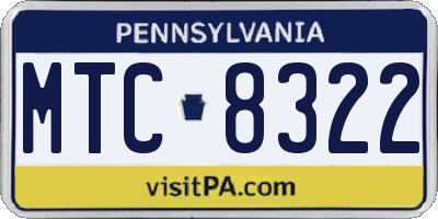 PA license plate MTC8322