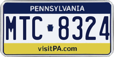 PA license plate MTC8324