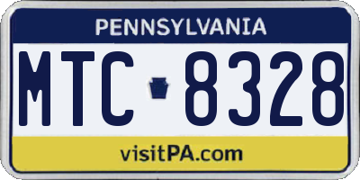 PA license plate MTC8328