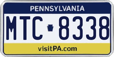 PA license plate MTC8338