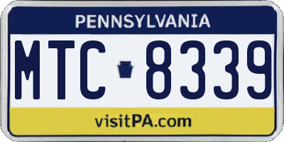 PA license plate MTC8339