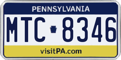 PA license plate MTC8346
