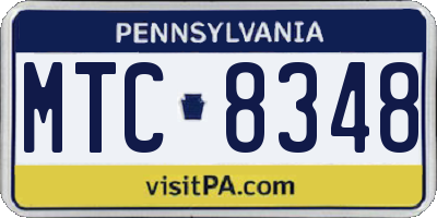 PA license plate MTC8348
