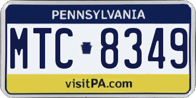 PA license plate MTC8349