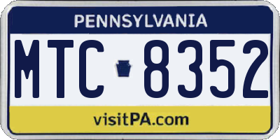PA license plate MTC8352