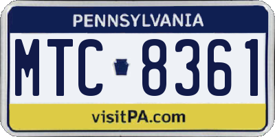 PA license plate MTC8361