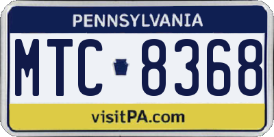 PA license plate MTC8368