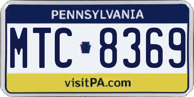 PA license plate MTC8369