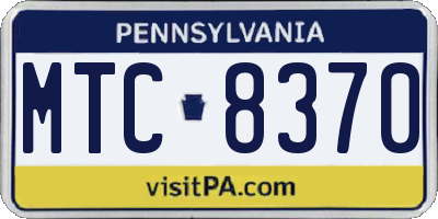 PA license plate MTC8370