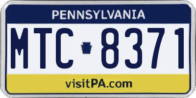 PA license plate MTC8371