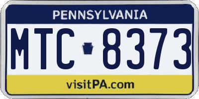 PA license plate MTC8373