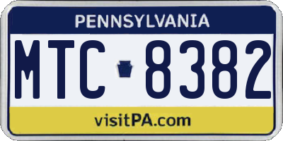 PA license plate MTC8382