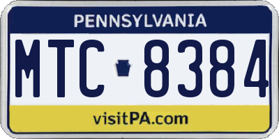 PA license plate MTC8384