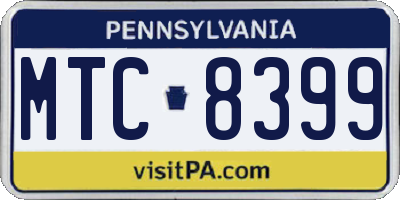 PA license plate MTC8399