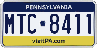 PA license plate MTC8411