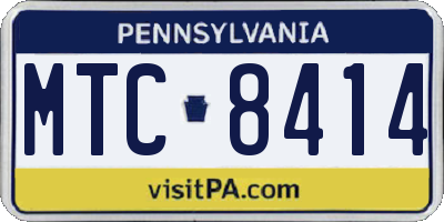 PA license plate MTC8414