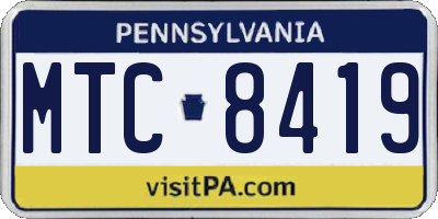 PA license plate MTC8419