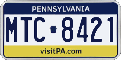 PA license plate MTC8421