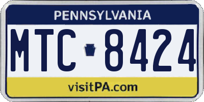PA license plate MTC8424