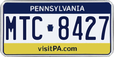 PA license plate MTC8427