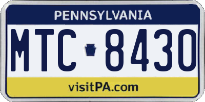 PA license plate MTC8430