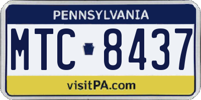 PA license plate MTC8437