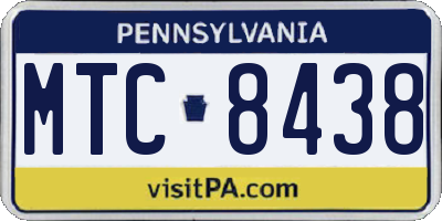 PA license plate MTC8438
