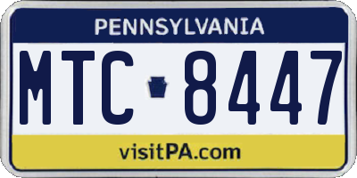 PA license plate MTC8447