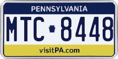PA license plate MTC8448