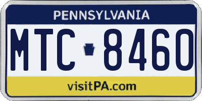 PA license plate MTC8460