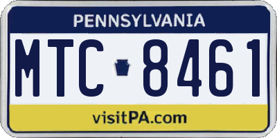 PA license plate MTC8461