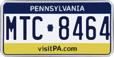 PA license plate MTC8464