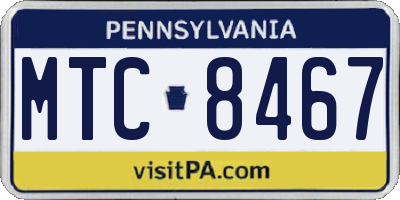 PA license plate MTC8467