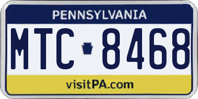 PA license plate MTC8468