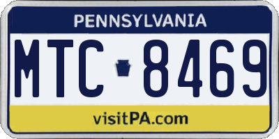 PA license plate MTC8469