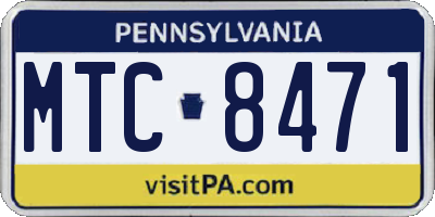 PA license plate MTC8471
