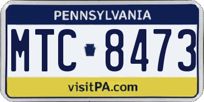 PA license plate MTC8473