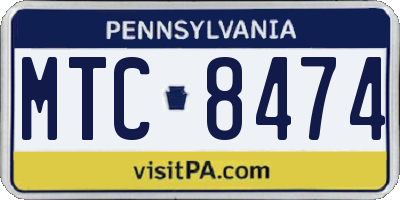 PA license plate MTC8474