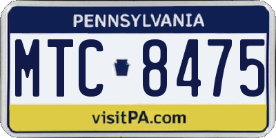 PA license plate MTC8475