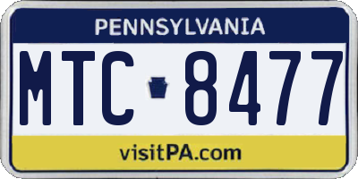 PA license plate MTC8477