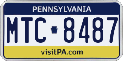 PA license plate MTC8487