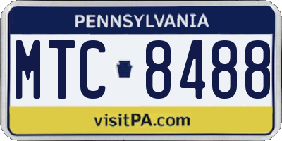 PA license plate MTC8488