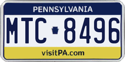 PA license plate MTC8496