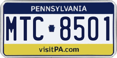 PA license plate MTC8501