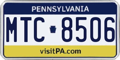 PA license plate MTC8506