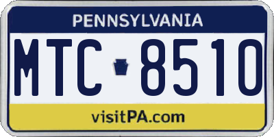PA license plate MTC8510