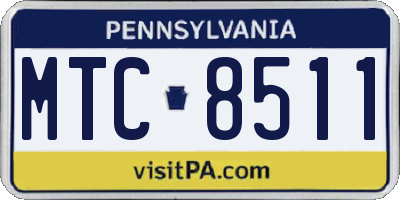 PA license plate MTC8511