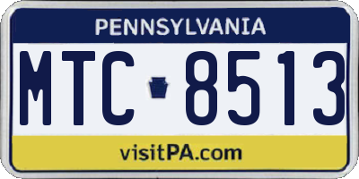 PA license plate MTC8513